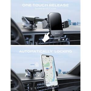 Wireless Car Charger Auto Locking 15W Fast Charging Car Mount *Strong Suction*